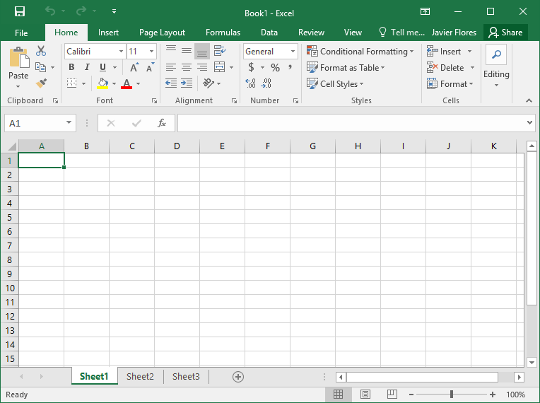 Image depicts a blank Excel worksheet
