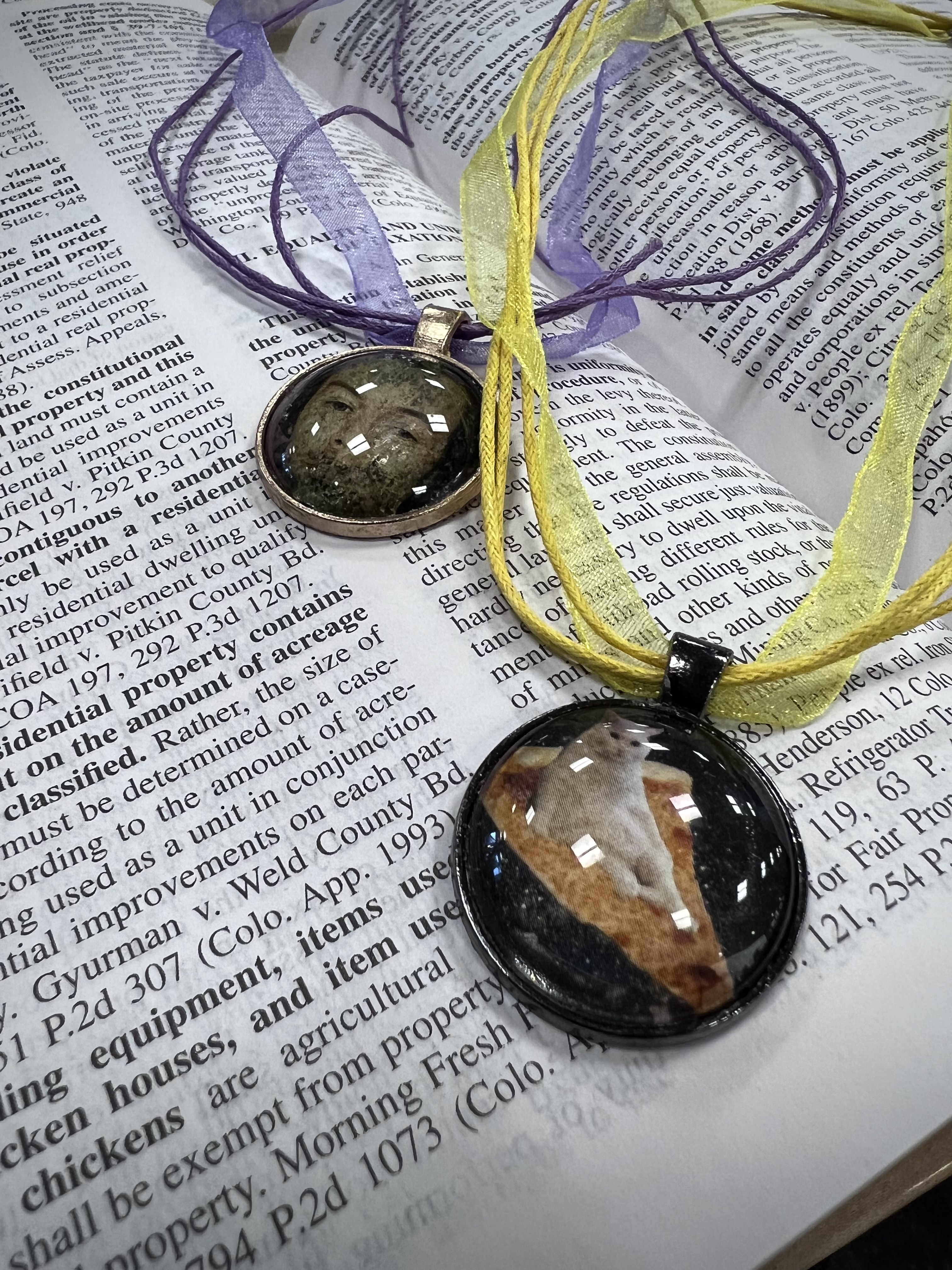 Glass pendants with cat and Harry Styles image