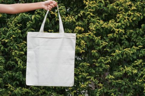 white canvas tote bag