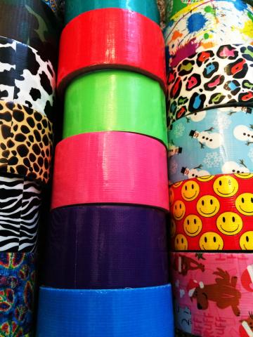 duct tape with different prints and solid colors