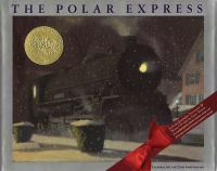 Cover of the book "The Polar Express" showing a train in the snow