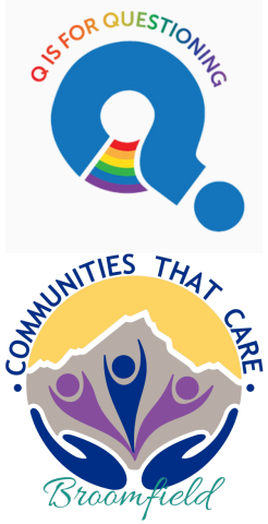 Q is for Questioning and Communities that Care Coalition logos