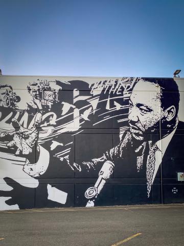 stock photo of MLK jr mural