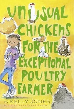 Cover of the book with a girl and several chickens.