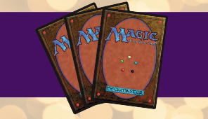 Three Magic cards stacked on top of each other