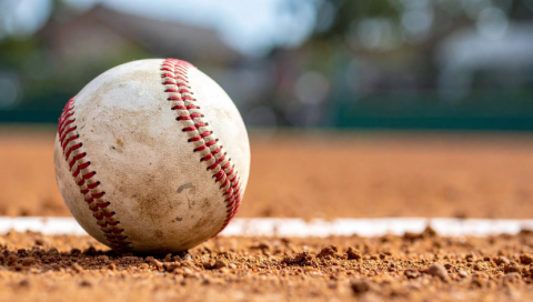 baseball in dirt