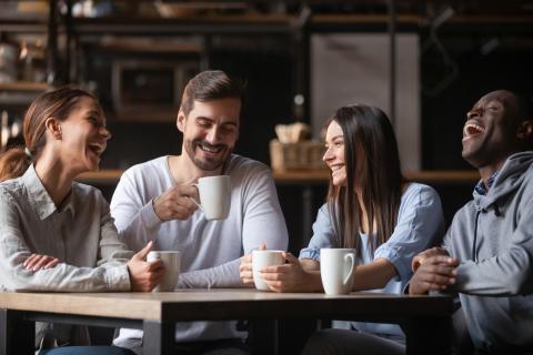 People enjoying conversation